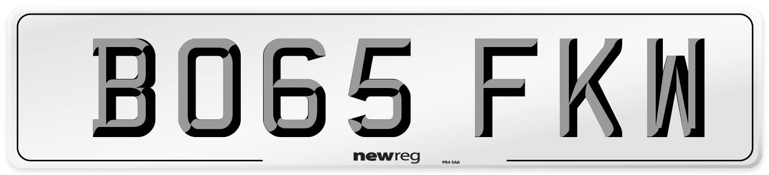 BO65 FKW Number Plate from New Reg